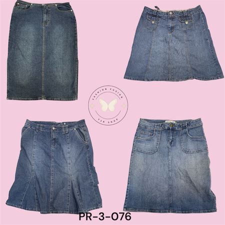 Casual Everyday Denim Midi Skirt – Mid Length PR-3-067)