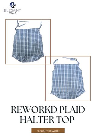 UPCYCLED Reworked Plaid Halter Tops - EVR0192