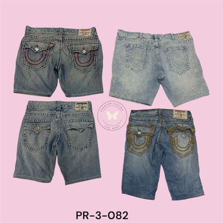 True Religion Men’s Denim Shorts – Classic Blue Wash Casual Summer Shorts (PR-3-082)