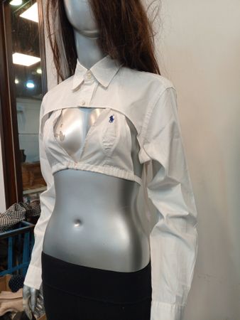Upcycled Ralph Lauren Cut Out Blouse