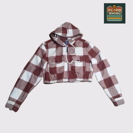 Upcycled Crop Hooded Jacket