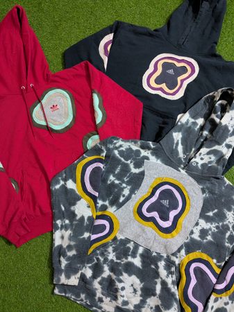 Upcycle Adidas Patchwork-Hoodie