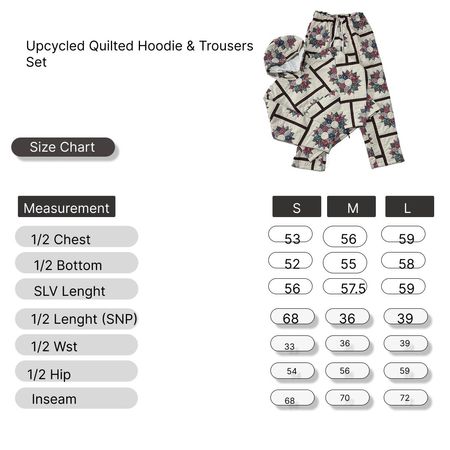 Upcycled Quilted Hoodie and Trousers Sets