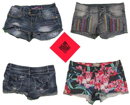 DESIGNER MICRO MINI SHORTS (BRANDS INCULOADED) ROXY,MUDD,ETC
