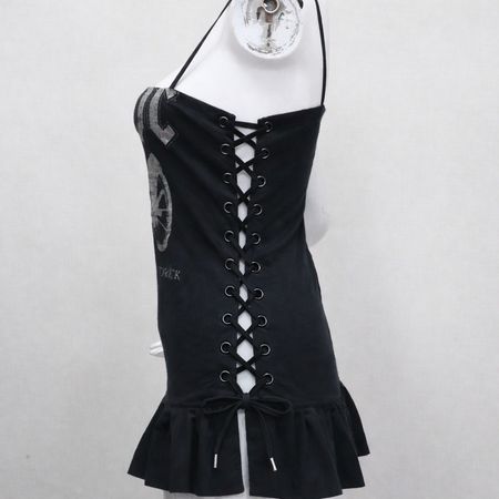 CR1408 Upcycled Graphic Corset Dress