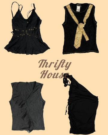 Black It-Girl Y2K Tops(TH/287)