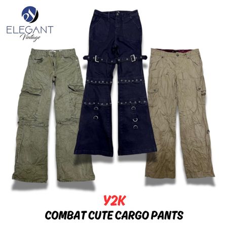 Y2K Combat Cut Cargo Pants - EV0243