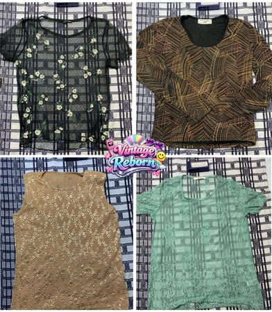 Y2K Vintage Mesh & Lace Top Lot | VR-248