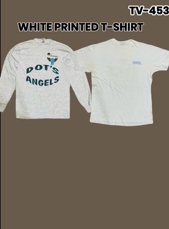 White Printed T-shirt Tv-453