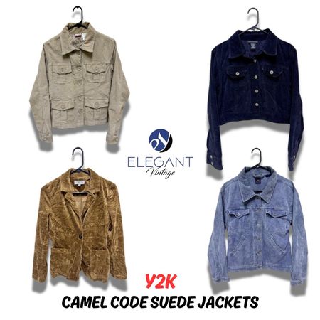 Y2K Camel Code Suede Jackets - EV0302