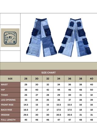 Upcycled Patchwork Cargo Denim Pants