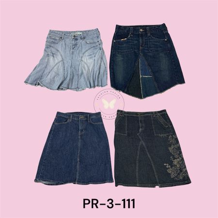 (PRClassic High-Waist Denim Midi Skirt – Light Blue Wash (PR-3-111)