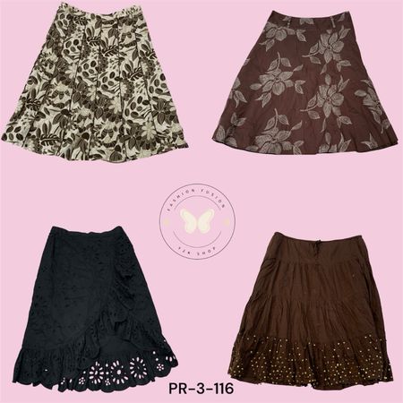 Printed Cotton Skirt with Adjustable Waist Tie (PR-3-116)