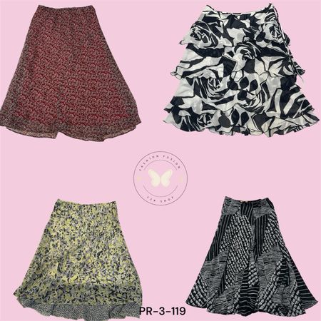 Floral Printed Polyester A-Line Midi Skirt – Casual & Chic (PR-3-119)