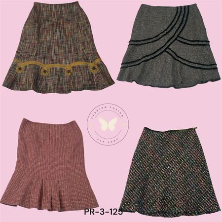 Plaid Wrap Wool Skirt with Button Closure” (PR-3-125)