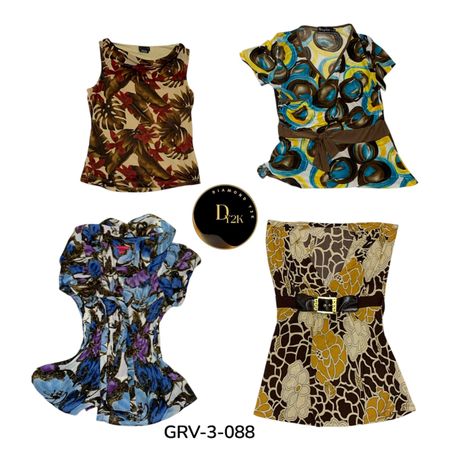 Vintage Y2K Short Sleeve Blouse Mix – Authentic Branded Collection (GRV-3-088)