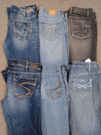 HD1404 Damen Y2K Verzierter Schlagjeans