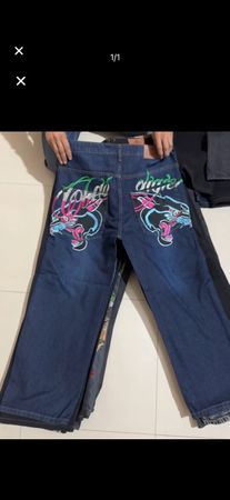 Jeans et shorts baggy brodés hip hop sélectionnés sur mesure