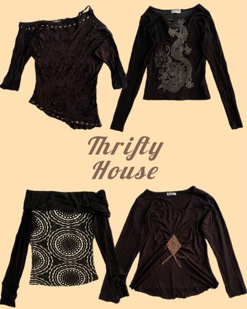 Y2K Minimal Black Tops(TH/291)