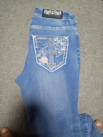 Custom handpick Y2k embroidered jeans