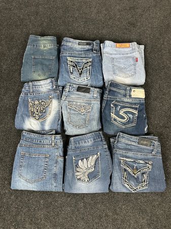 Y2K Embellished/Embroidered Jeans (Including Silver, Vigoss) - [TS-0398]