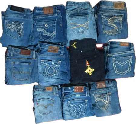 SILVER  AND OTHER MIX BRANDS JEANS (235)
