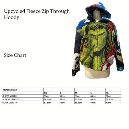 Upcycled Fleece Zip Through Hoody