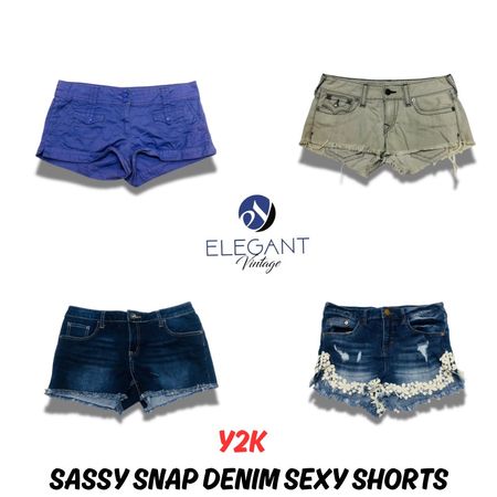 Y2K Sassy Snap Denim Sexy Shorts - EV0692