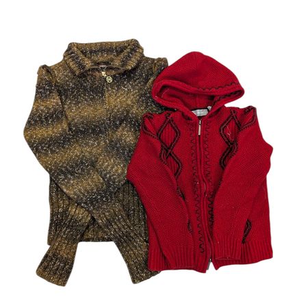 Suéter de malha com zíper duplo Y2K