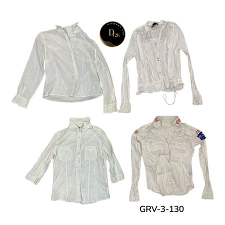 Y2k White long sleeve blouse (GRV-3-130)