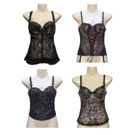 Y2K  Creamy Black Corset