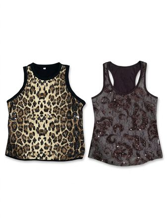 (FV-984) Hauts à sequins Festival Y2K