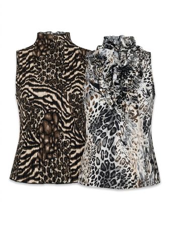 (FV-991) Y2K Jungle Animal Camo Tops