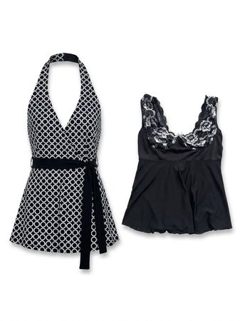 (FV-998) Y2K Black Aesthetic Printed Summer tops
