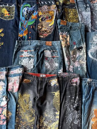 Japanes Embroidery Jeans Branded