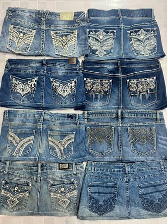 Upcycled Ladies Embellished Micro Mini Skirts