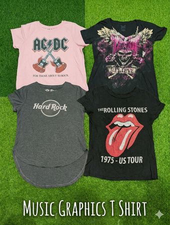 🎸 Music & Hard Rock Graphic T-Shirts Bundle 🎶(k28)(25pcs)
