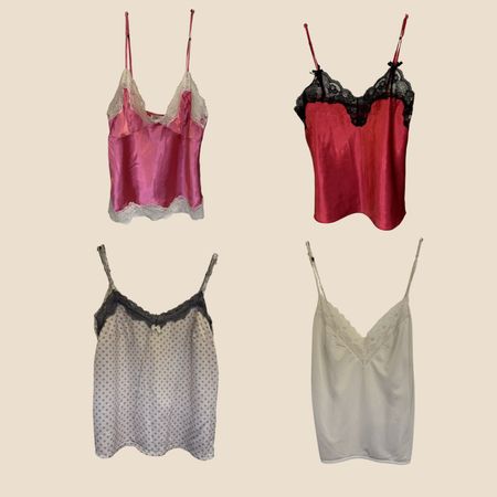 Silk/Satin Lace Trim Cami/Camisole Top