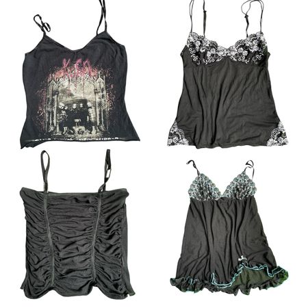 Y2K Chic Black Cami Tops -SS-016