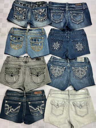 R472 Upcycled Ladies Embellished Sexy Hot Shorts