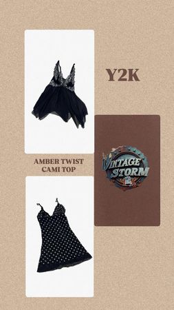 Y2K Amber Twist Cami Tops