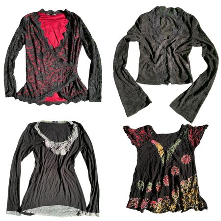 Y2K Gothic Grunge Black Mix Tops -SS-027