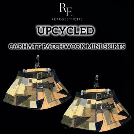 Upcycled Y2K Carhartt Patchwork Mini Skirts