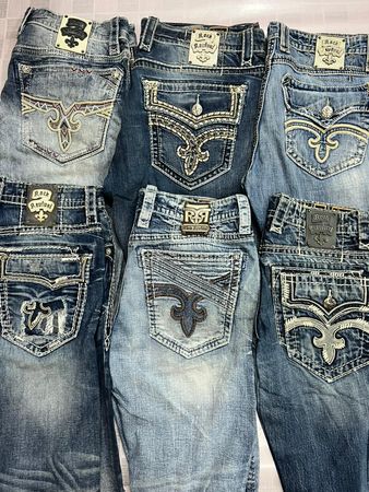 R479 Men Rock Revival Cut Off Shorts