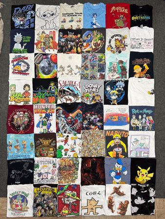 Vintage mix cartoon printed tshirt  52 pieces