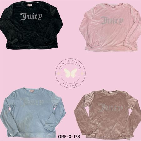 Juicy Couture Long Sleeve Crew Neck Top – Classic Fit (GRF-3-178)