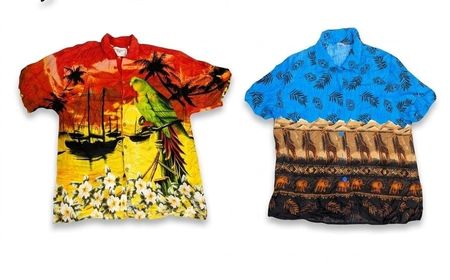 (FV-946) Hawaiin Button Up Shirts