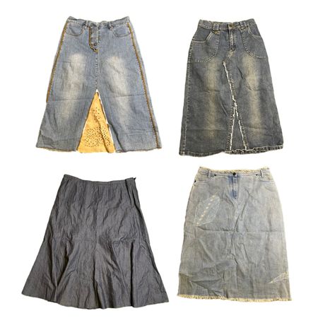 Y2K IT Girl Denim Midi Skirts RE-2896