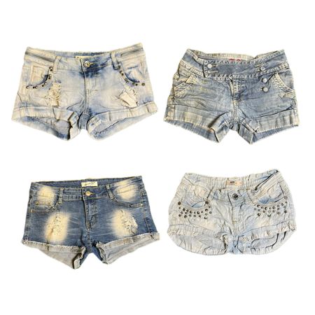 Y2K Edgy Girl Denim Micro Mini Shorts RE-2899