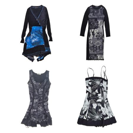 Y2K B/W パンク エモ グラフィック ドレス